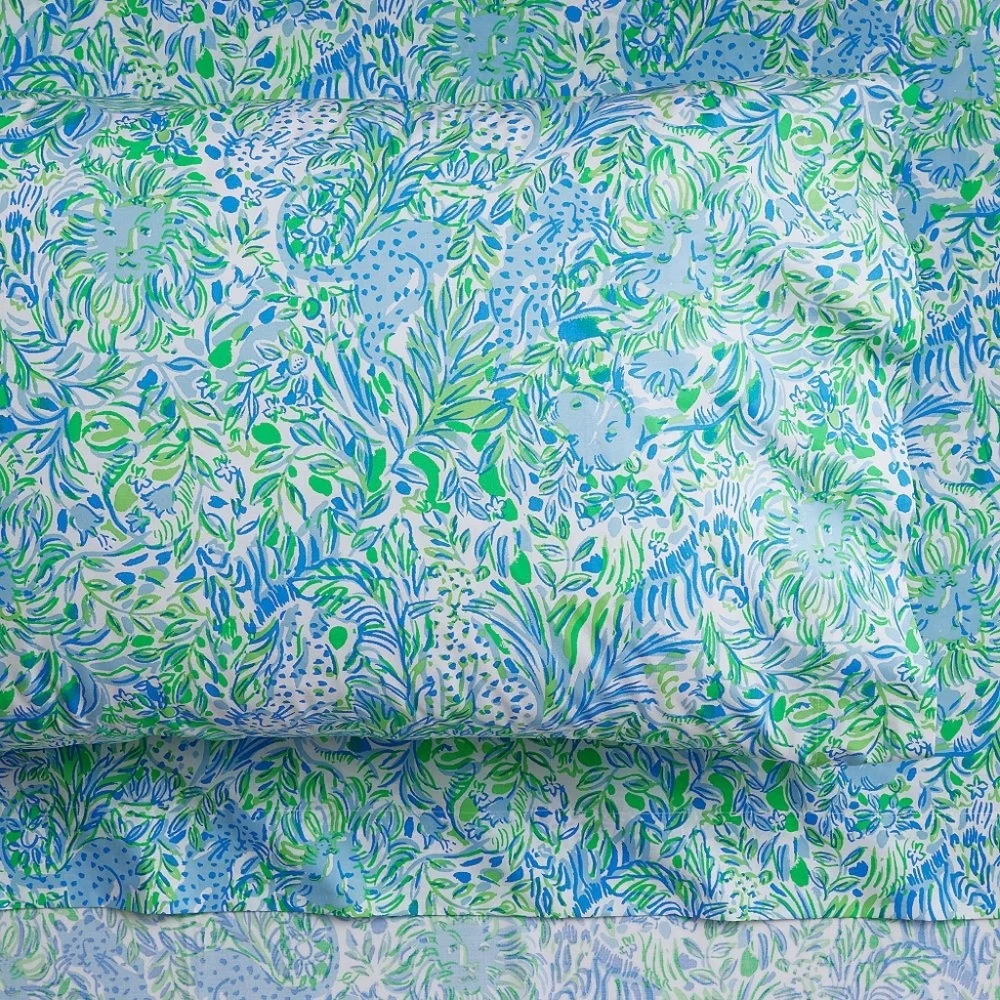 NWT Lilly Pulitzer Dandy Lion Organic Cotton Twin Sheets